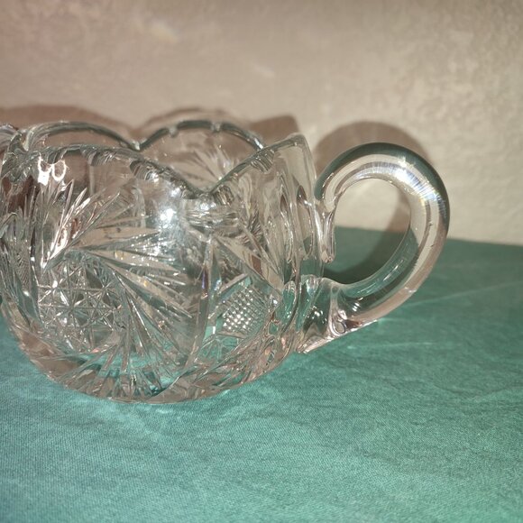 Bohemian Crystal Bowl with Handles Vintage Sugar Candy Jar Star Design boho chic - Picture 4 of 7